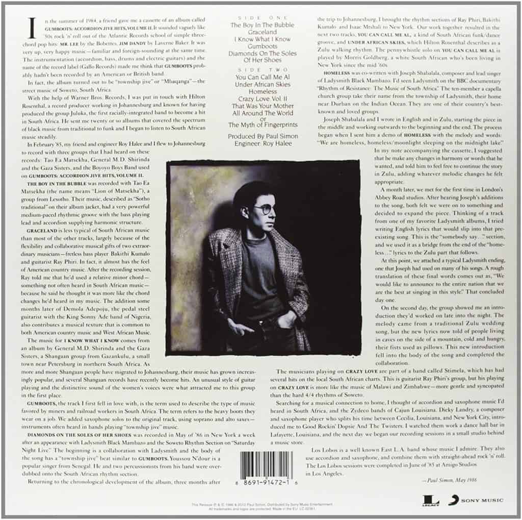 Vinyl Reviews Paul Simon Graceland